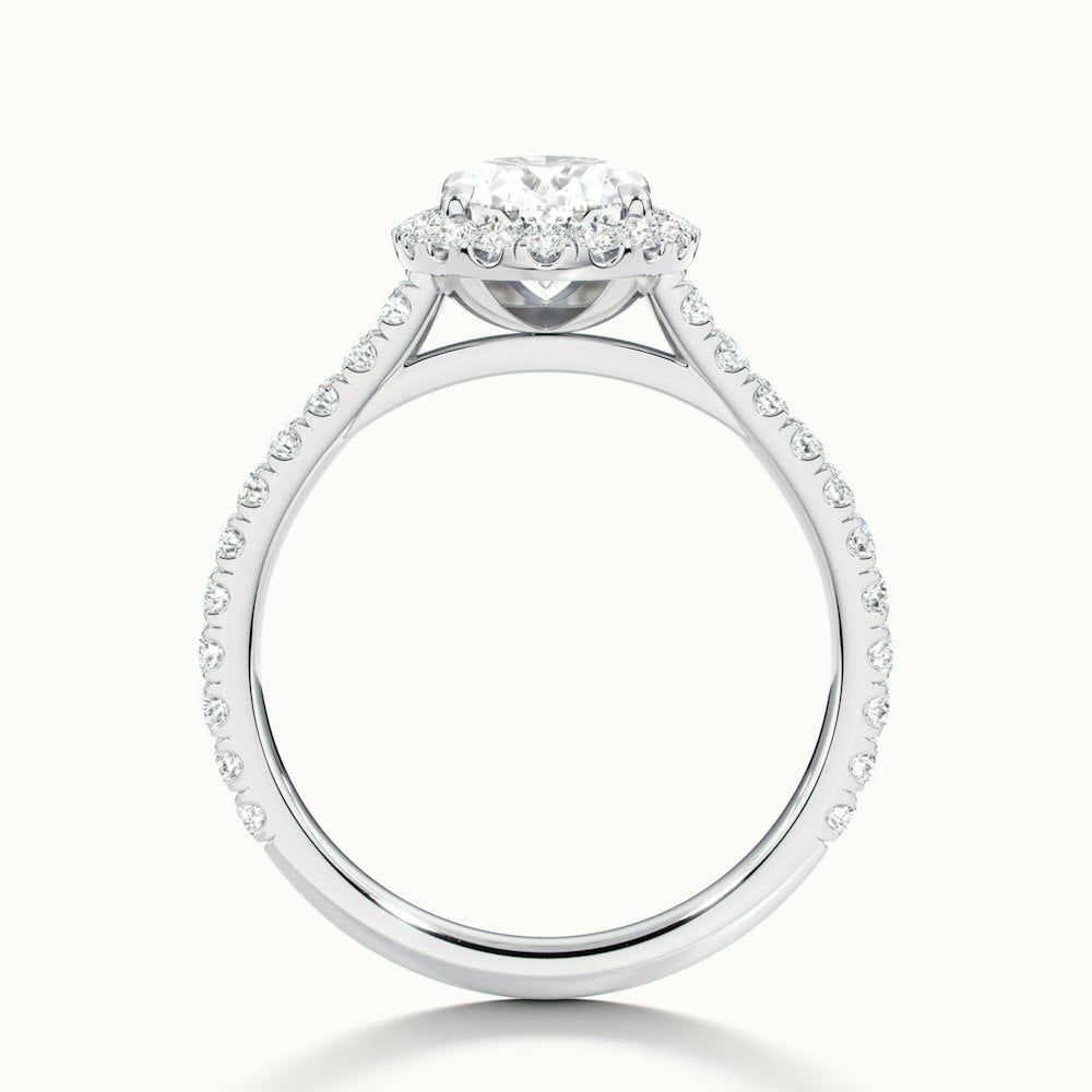 1.50CT Oval Cut Halo Diamond Moissanite Pave Engagement Ring