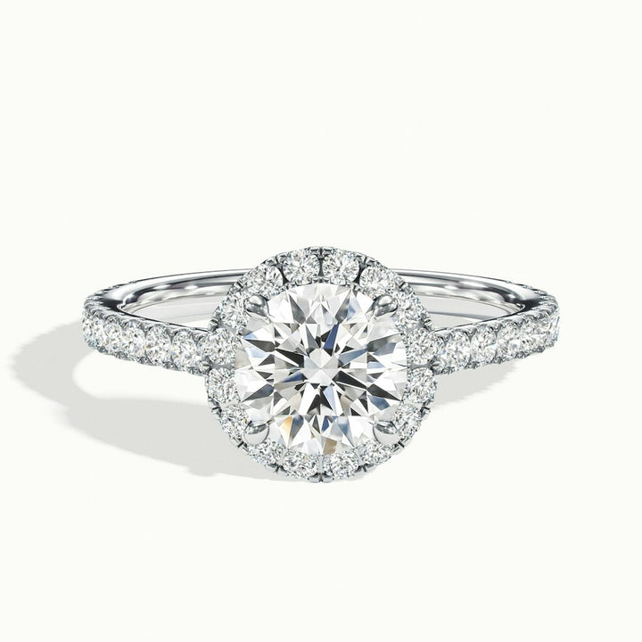 1.50CT Round Cut Halo Diamond Moissanite Engagement Ring