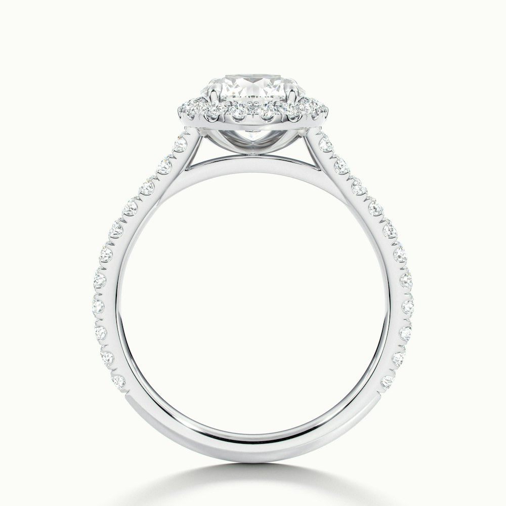 1.50CT Round Cut Halo Diamond Moissanite Engagement Ring