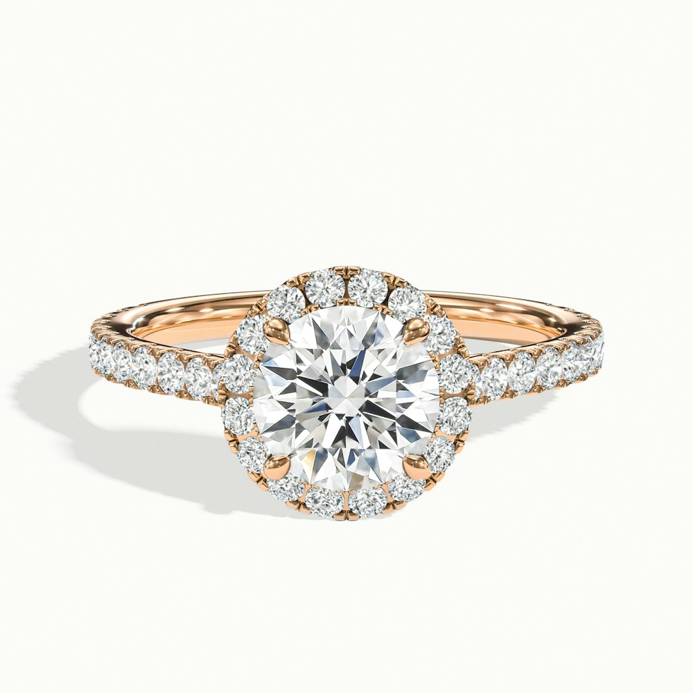 1.50CT Round Cut Halo Diamond Moissanite Engagement Ring