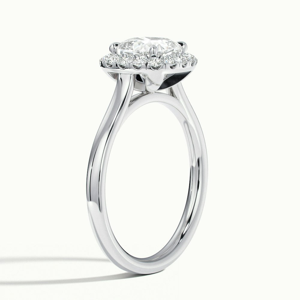 1.50CT Cushion Cut Halo Moissanite Diamond Engagement Ring