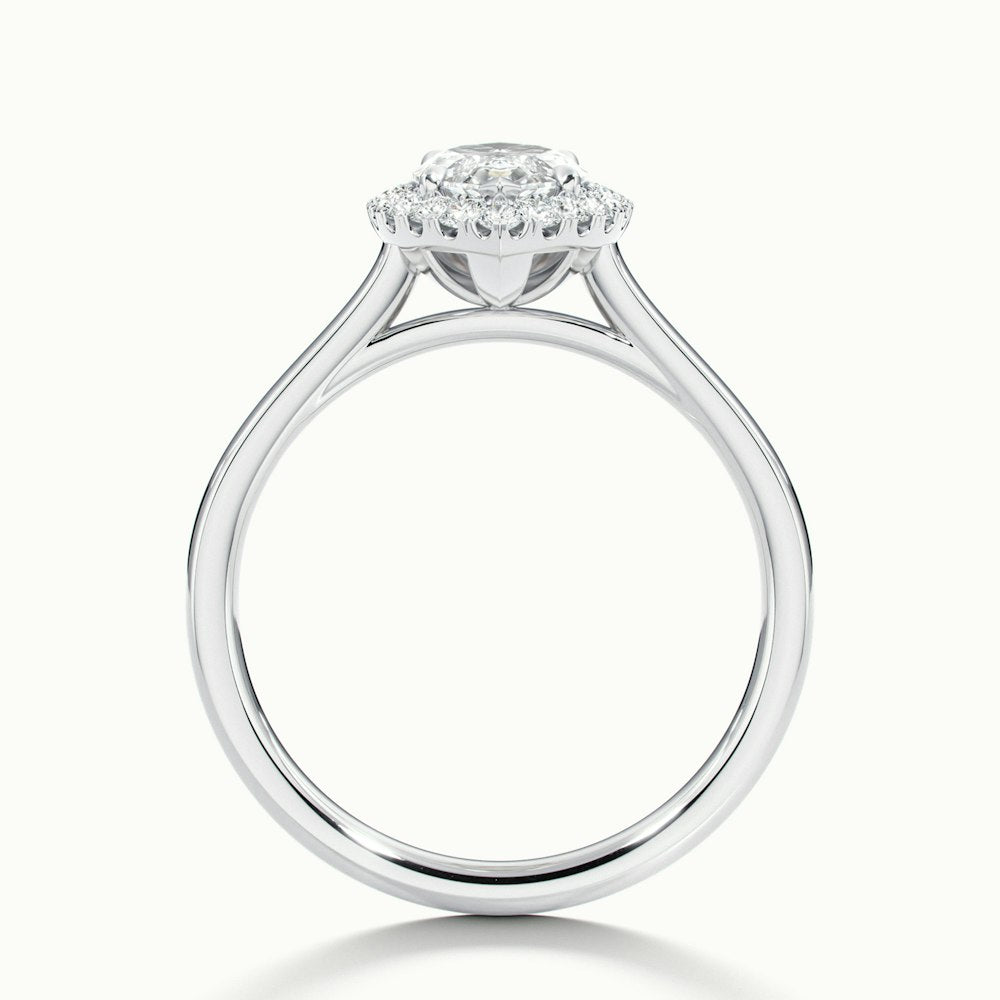 2.0CT Marquise Cut Halo Diamond Moissanite Engagement Ring