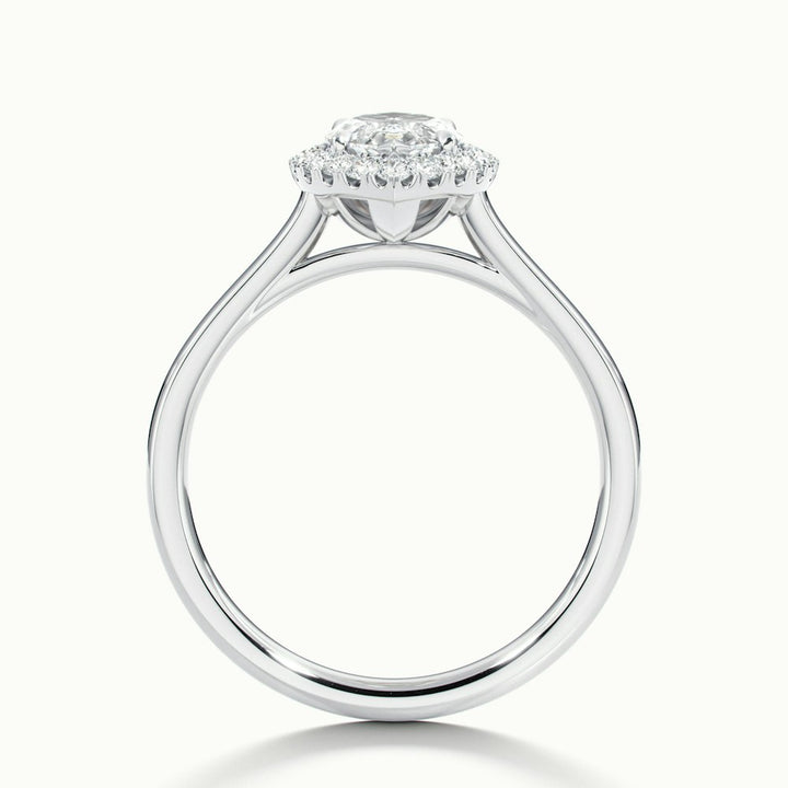 2.0CT Marquise Cut Halo Diamond Moissanite Engagement Ring