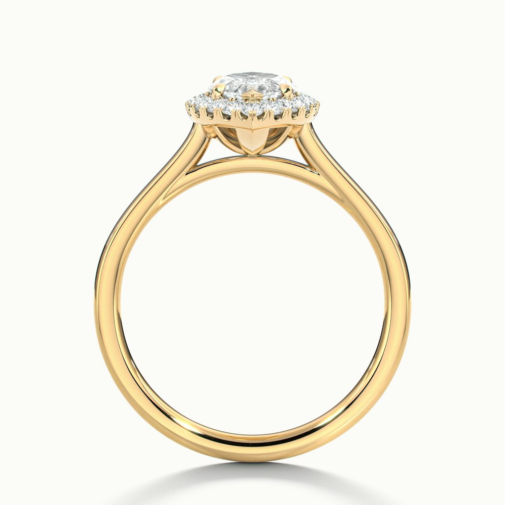 2.0CT Marquise Cut Halo Diamond Moissanite Engagement Ring