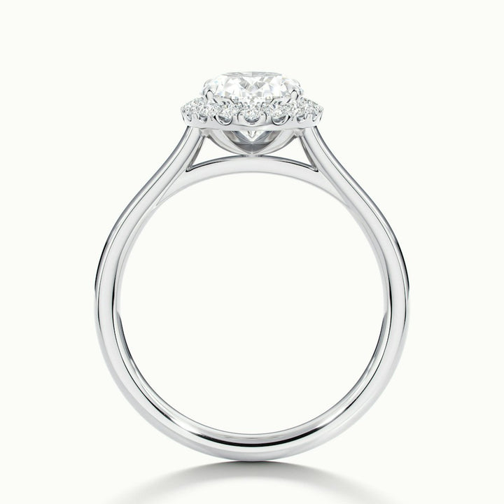 1.50CT Oval Cut Diamond Halo Moissanite Engagement Ring