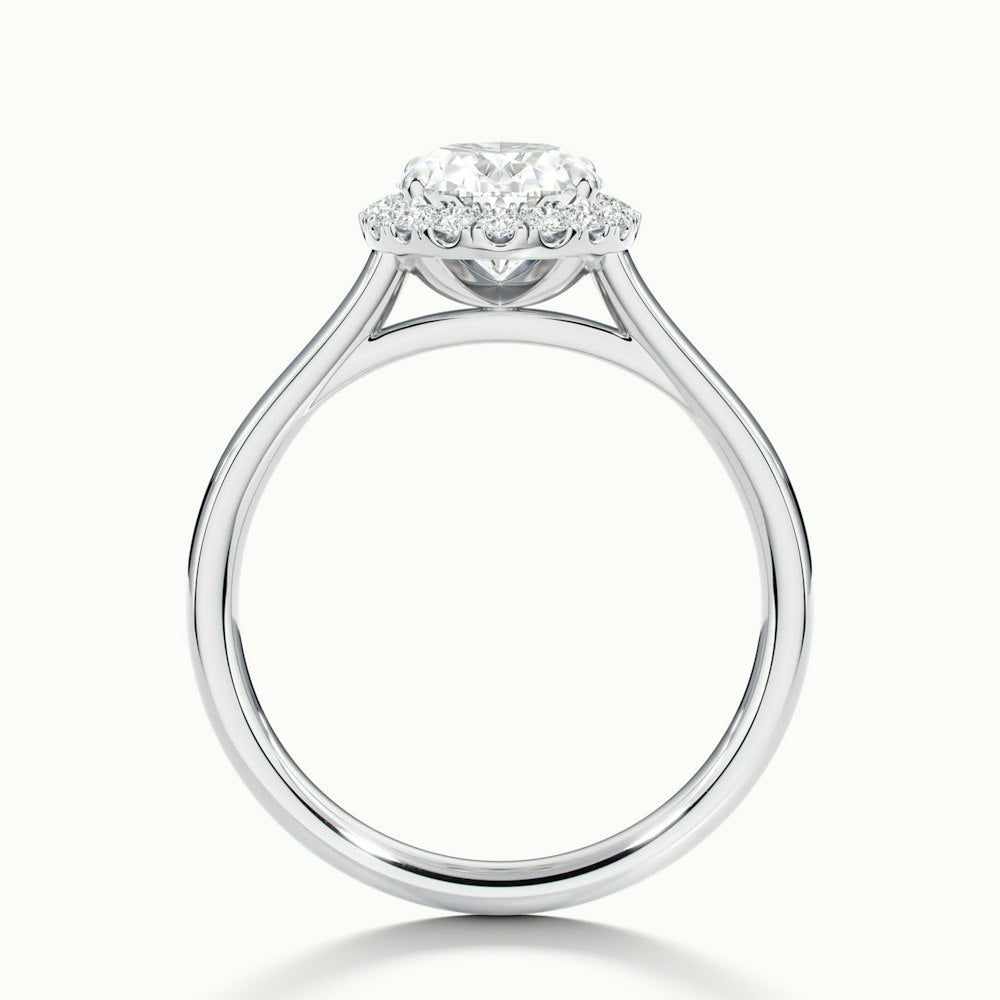 2.0CT Oval Cut Halo Moissanite Diamond Engagement Ring