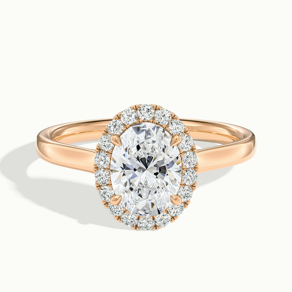 1.50CT Oval Cut Diamond Halo Moissanite Engagement Ring