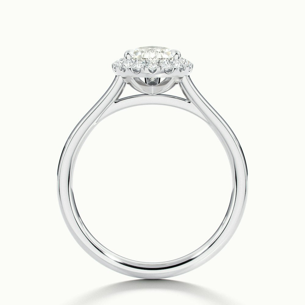 2.0CT Pear Cut Moissanite Diamond Halo Engagement Ring