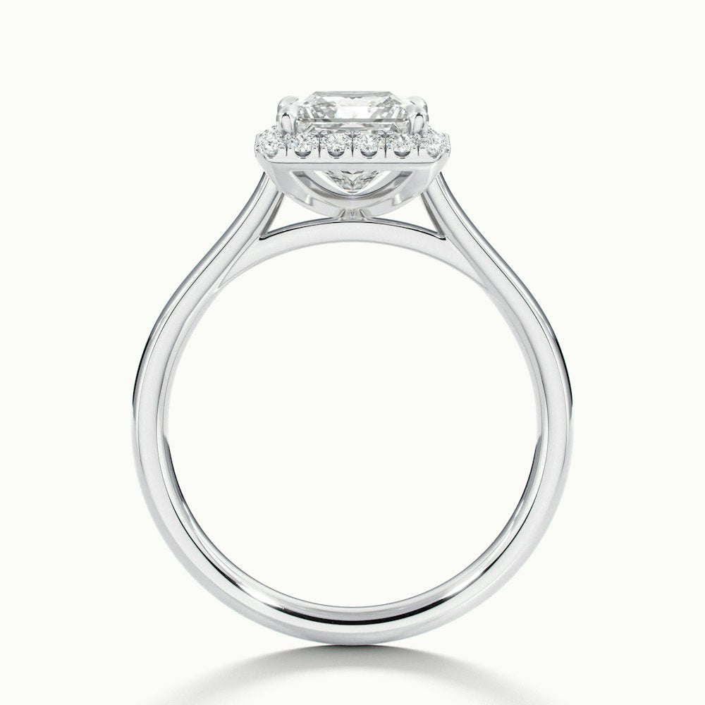 1.50CT Princess Cut Halo Diamond Moissanite Engagement Ring