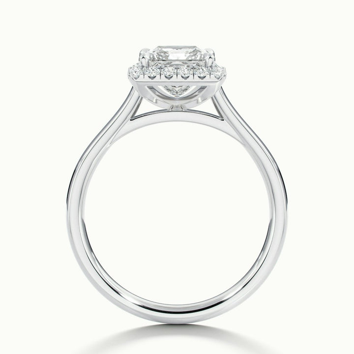 1.50CT Princess Cut Halo Diamond Moissanite Engagement Ring