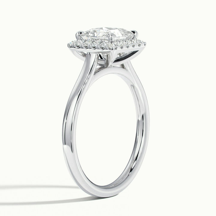 1.50CT Princess Cut Halo Diamond Moissanite Engagement Ring