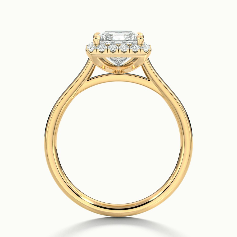 1.50CT Princess Cut Halo Diamond Moissanite Engagement Ring