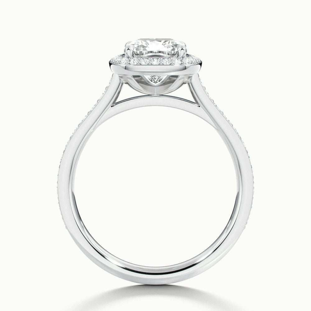 1.50CT Cushion Cut Channel Set Pave Diamond Moissanite Engagement Ring