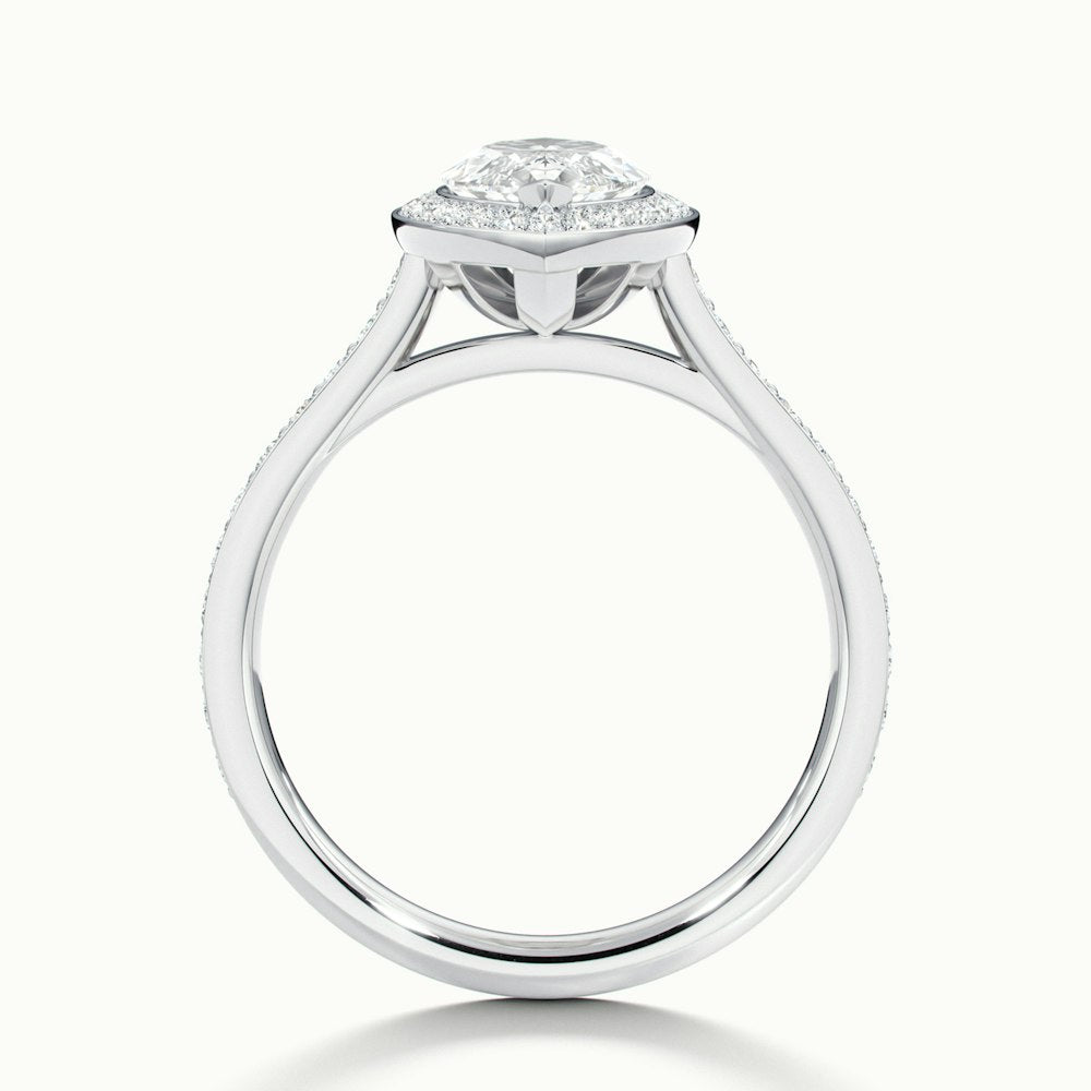 2.0CT Marquise Cut Diamond Channel Set Halo Moissanite Engagement Ring