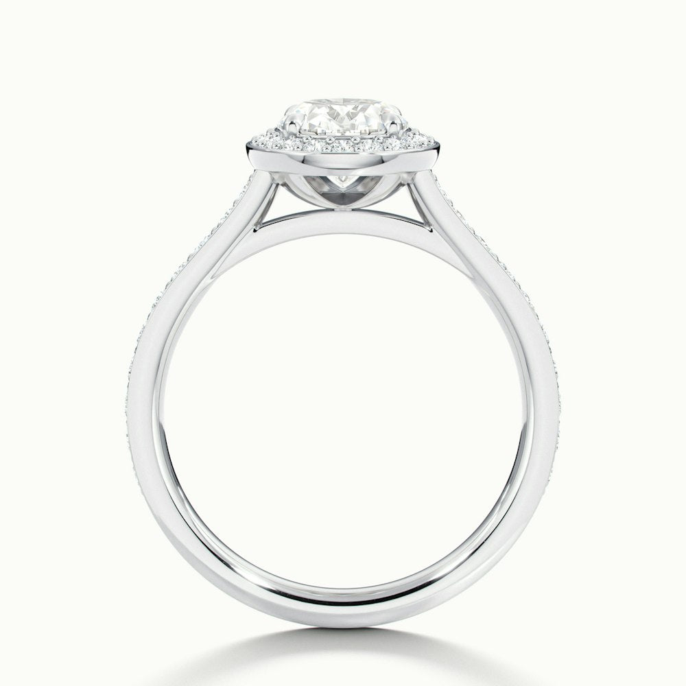 2.0CT Oval Cut Channel Set Pave Moissanite Diamond Engagement Ring