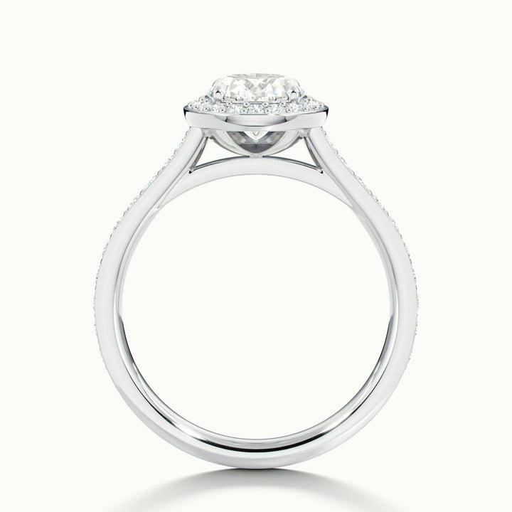 2.0CT Oval Cut Channel Set Pave Moissanite Diamond Engagement Ring