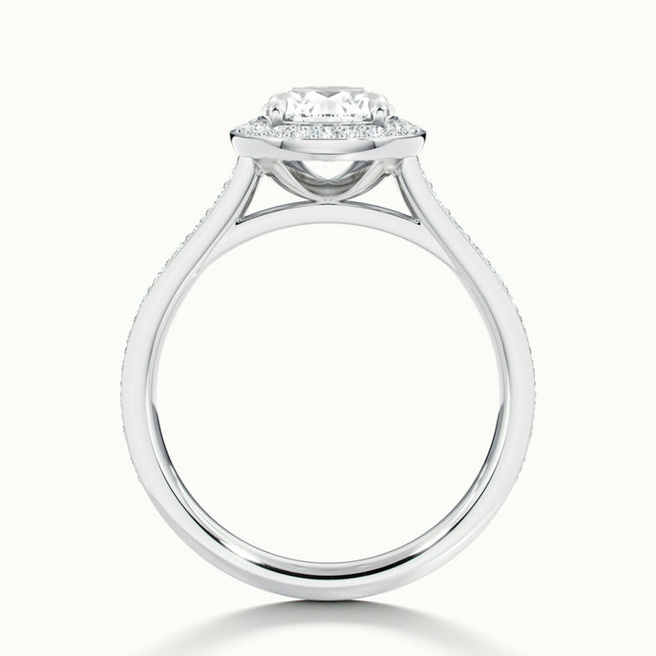 2.0CT Round Cut Moissanite Channel Set Halo Diamond Engagement Ring