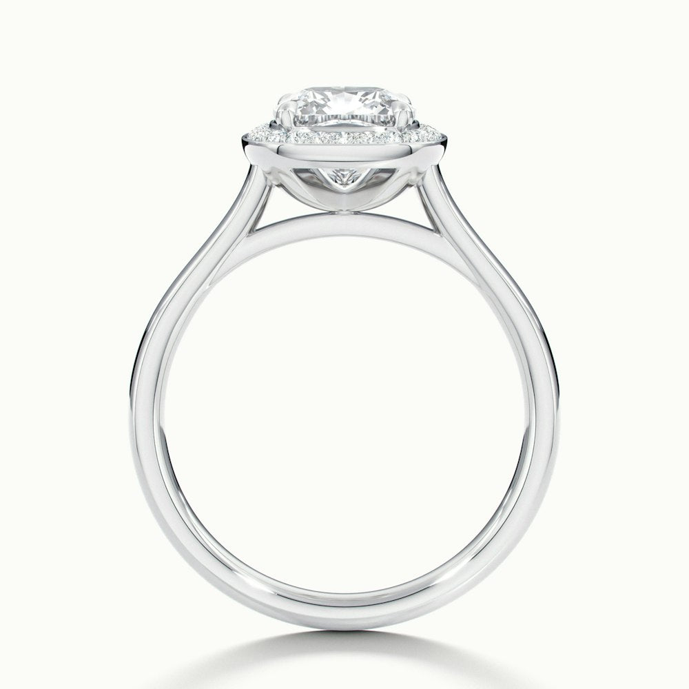 1.50CT Cushion Cut Channel Set Halo Diamond Moissanite Engagement Ring