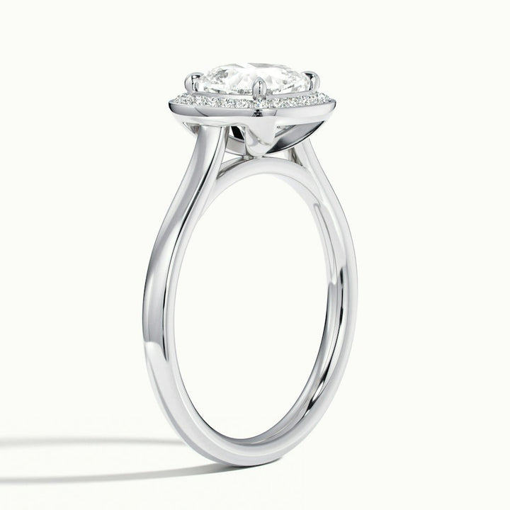 1.50CT Cushion Cut Channel Set Halo Diamond Moissanite Engagement Ring