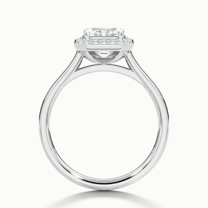 1.50CT Emerald Cut Halo Moissanite Diamond Engagement Ring