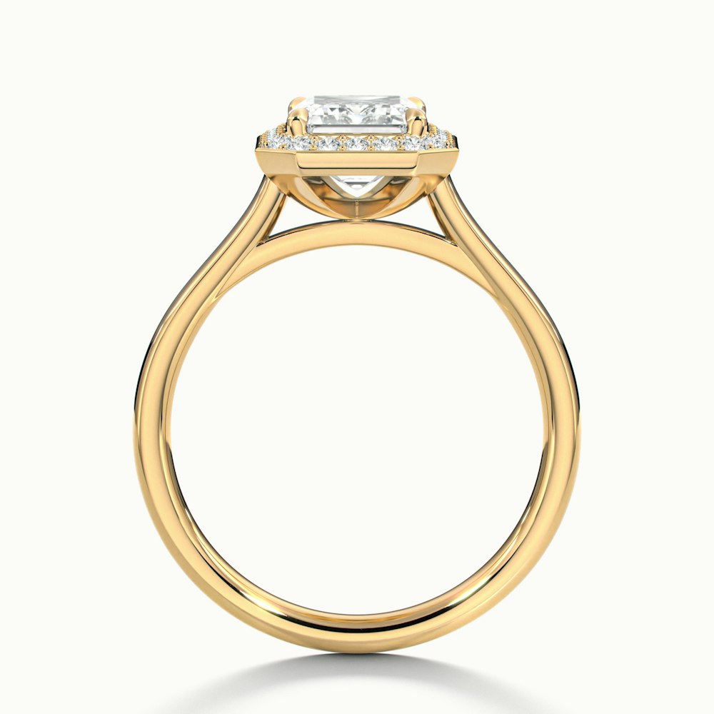 1.50CT Emerald Cut Halo Moissanite Diamond Engagement Ring