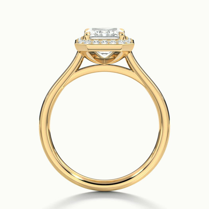 1.50CT Emerald Cut Halo Moissanite Diamond Engagement Ring