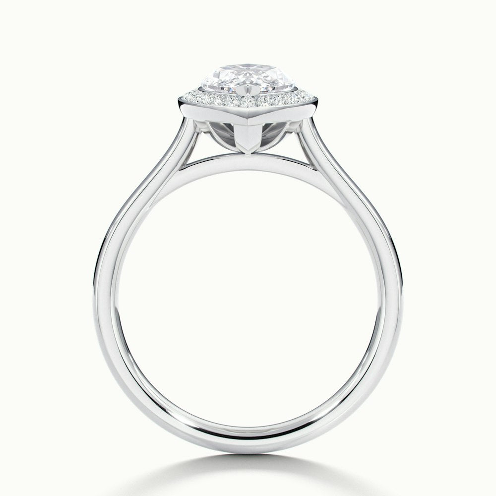 2.0CT Marquise Cut Diamond Halo Moissanite Engagement Ring