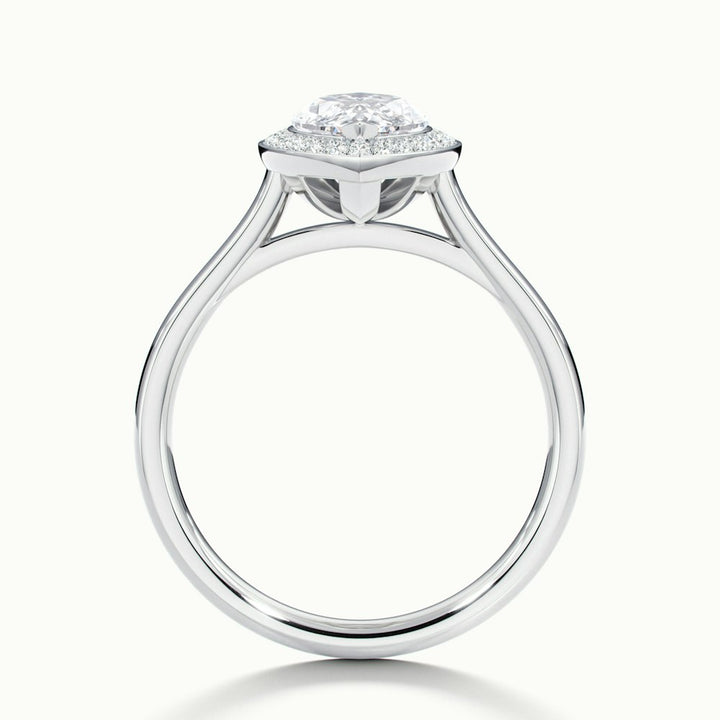 2.0CT Marquise Cut Diamond Halo Moissanite Engagement Ring