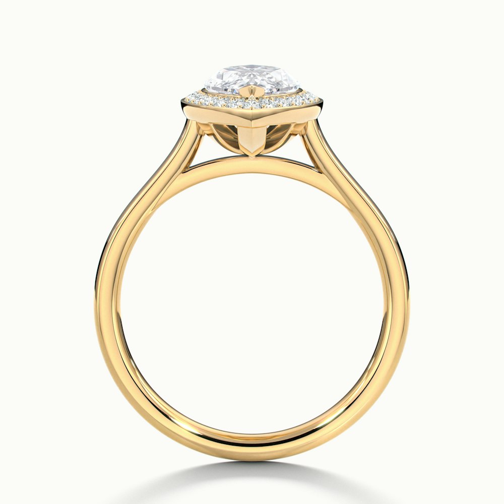 2.0CT Marquise Cut Diamond Halo Moissanite Engagement Ring