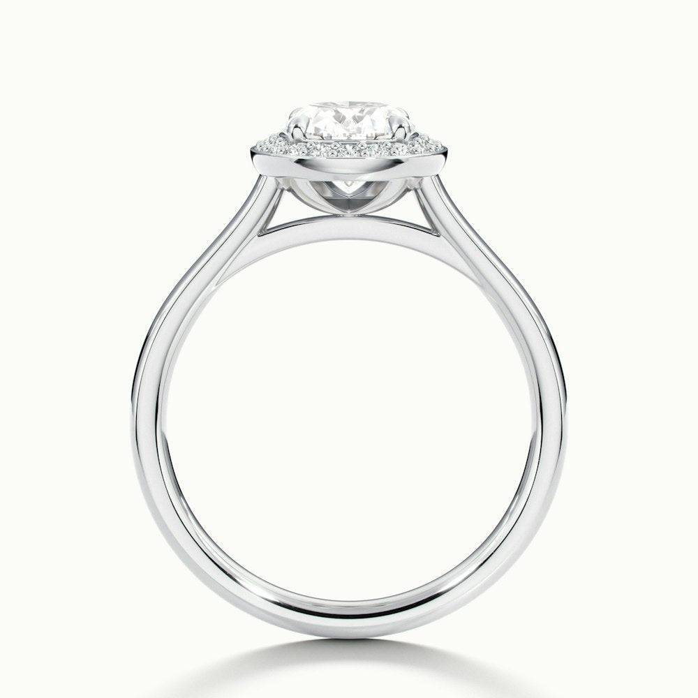 2.0CT Oval Cut Halo Moissanite Diamond Engagement Ring