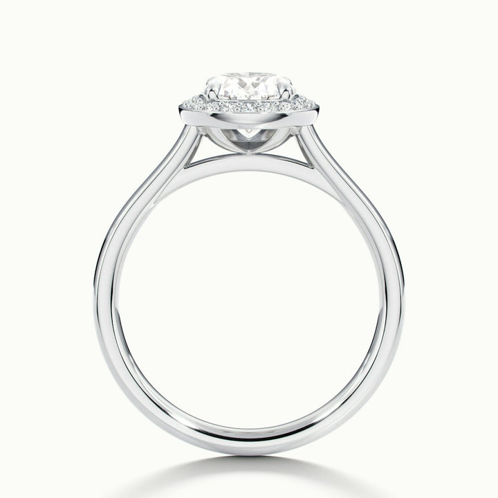 2.0CT Oval Cut Halo Moissanite Diamond Engagement Ring