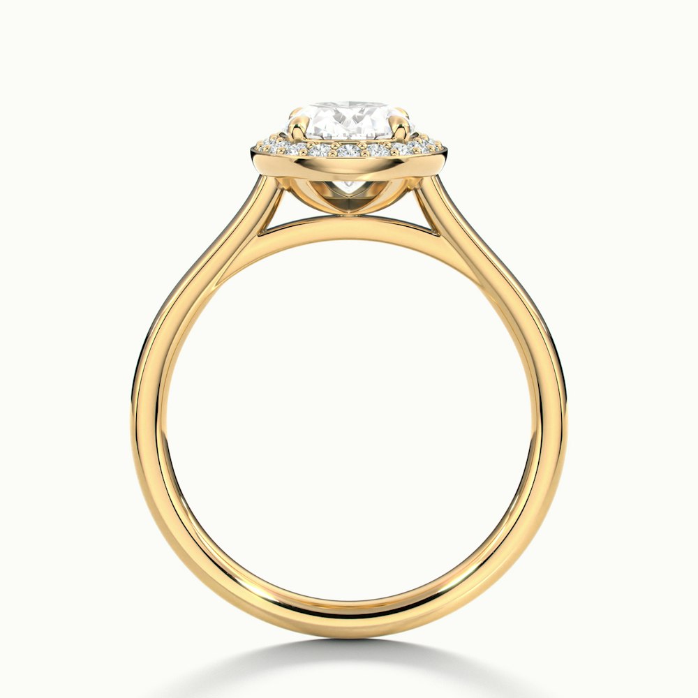 2.0CT Oval Cut Halo Moissanite Diamond Engagement Ring