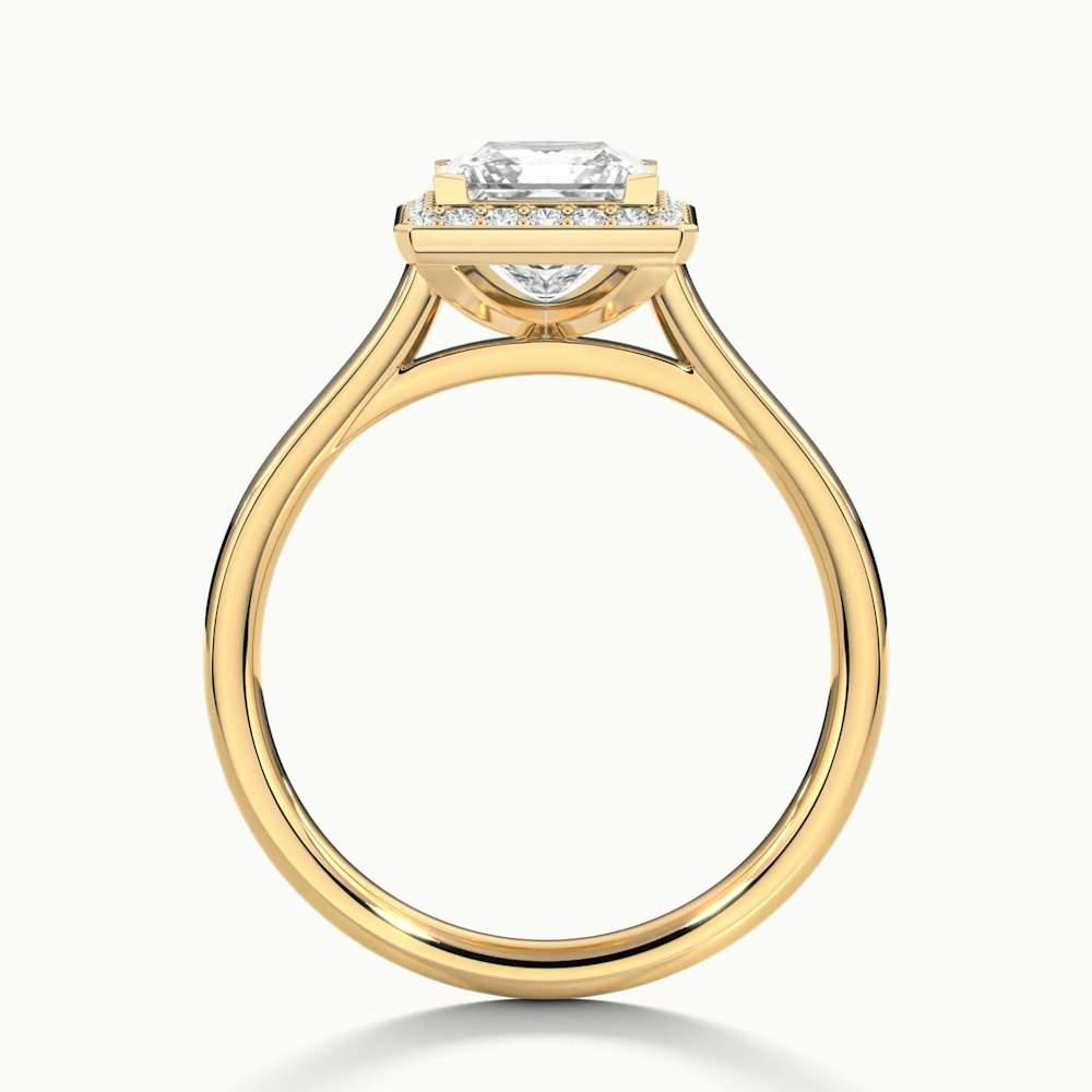 2.0CT Princess Cut Channel Set Halo Moissanite Diamond Engagement Ring