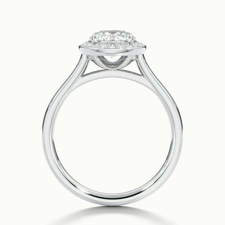 1.50CT Round Cut Halo Moissanite Diamond Engagement Ring