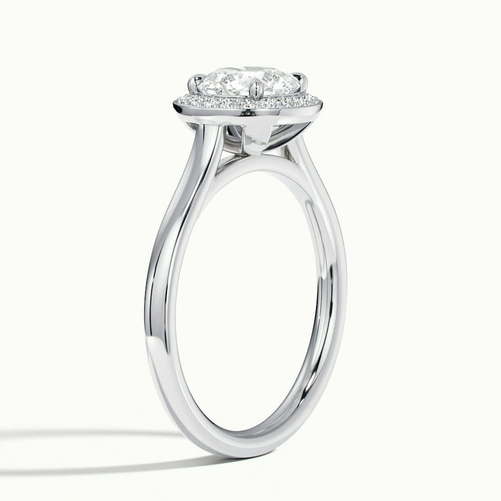 1.50CT Round Cut Halo Moissanite Diamond Engagement Ring