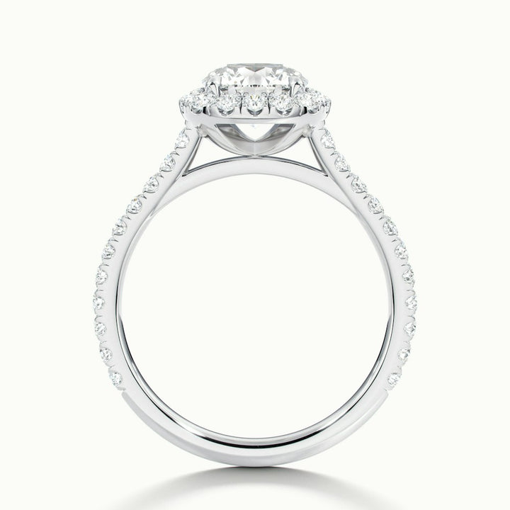 1.0CT Round Cut Halo Moissanite Diamond Engagement Ring