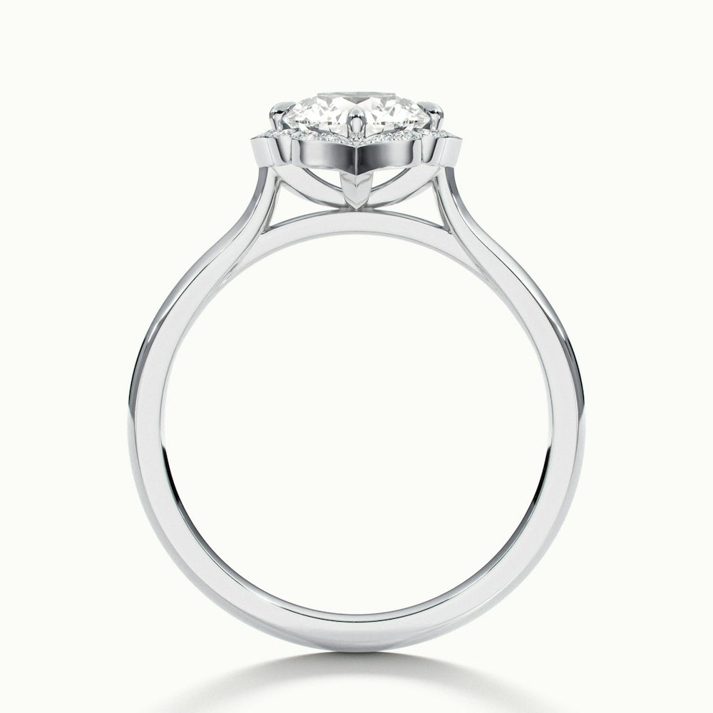 1.50CT Round Cut Moissanite Unique Halo Diamond Engagement Ring