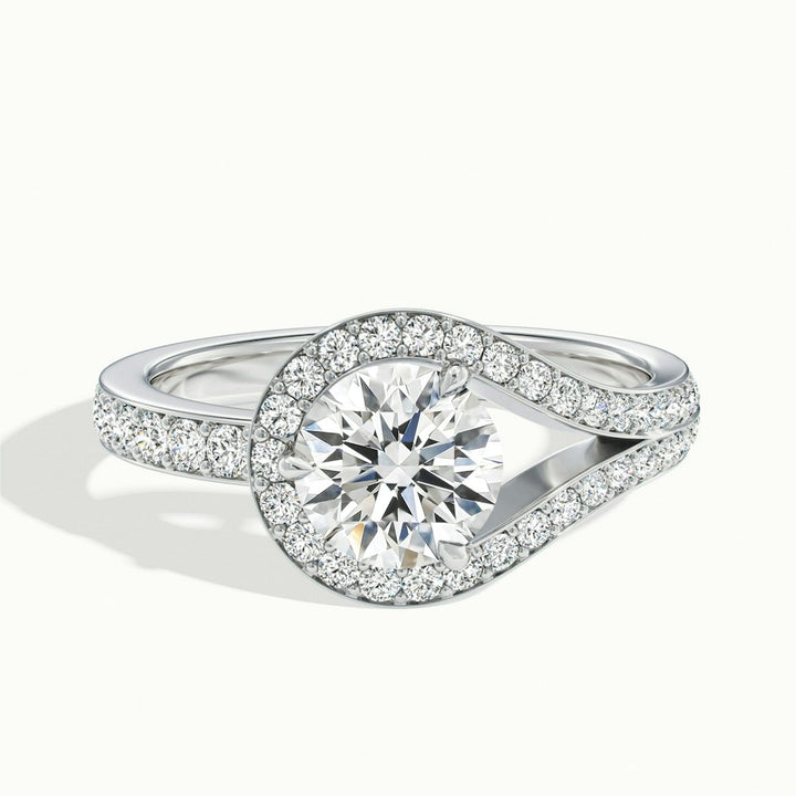 1.50CT Round Cut Moissanite Unique Halo Diamond Engagement Ring