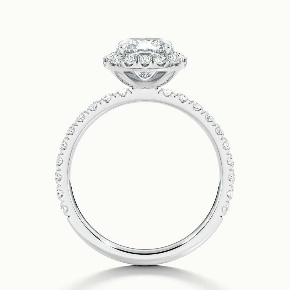 1.50CT Cushion Cut Halo Diamond Moissanite Pave Engagement Ring