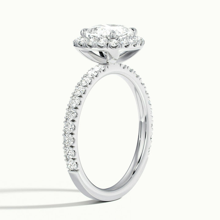 1.50CT Cushion Cut Halo Diamond Moissanite Pave Engagement Ring