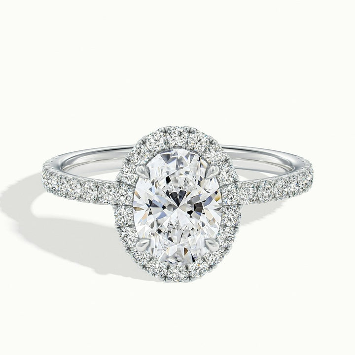 2.0CT Oval Cut Diamond Moissanite Halo Engagement Ring