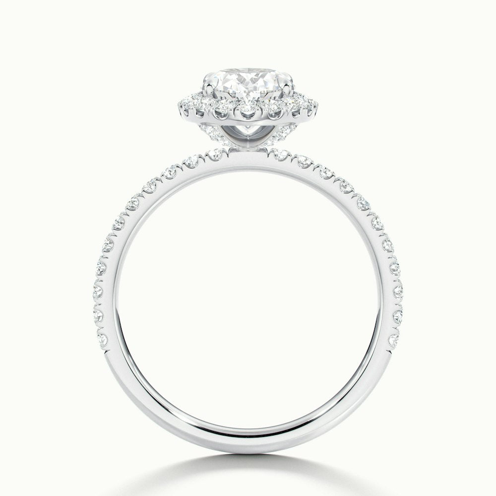 2.0CT Oval Cut Diamond Moissanite Halo Engagement Ring