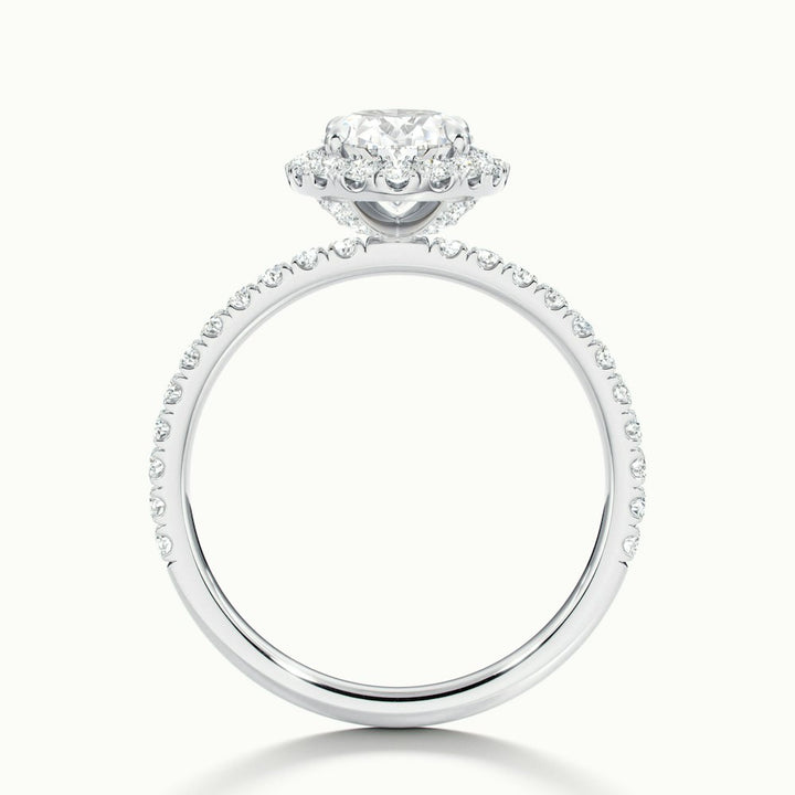 2.0CT Oval Cut Diamond Moissanite Halo Engagement Ring