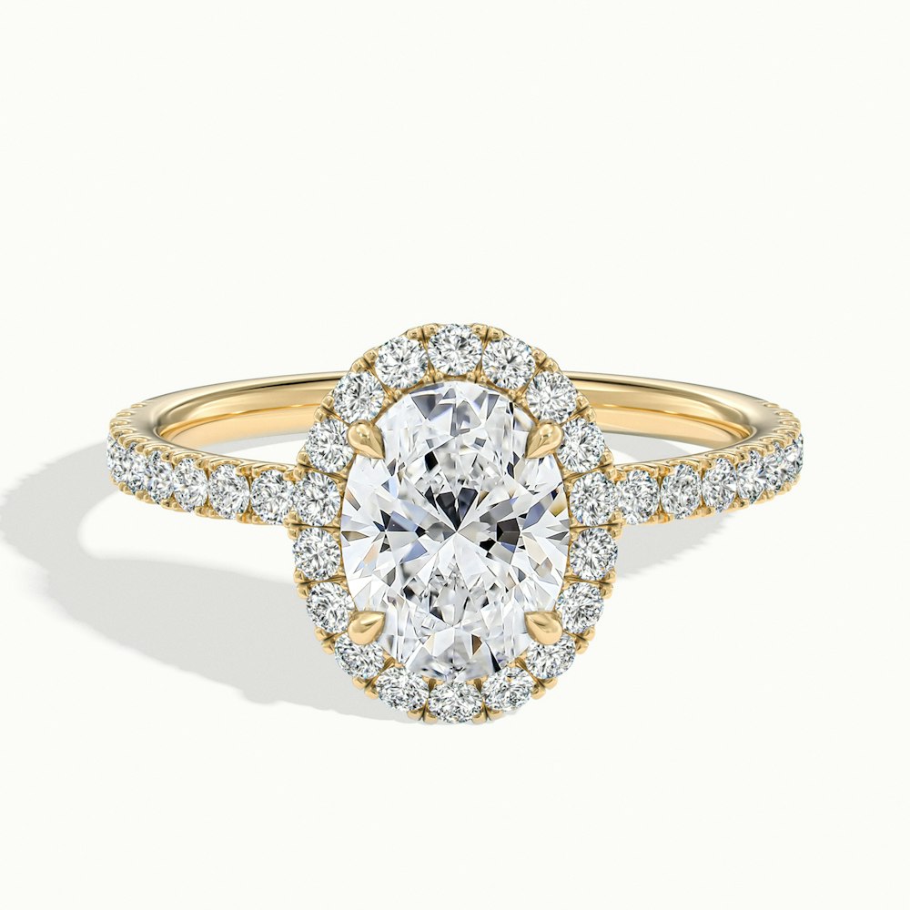 2.0CT Oval Cut Diamond Moissanite Halo Engagement Ring