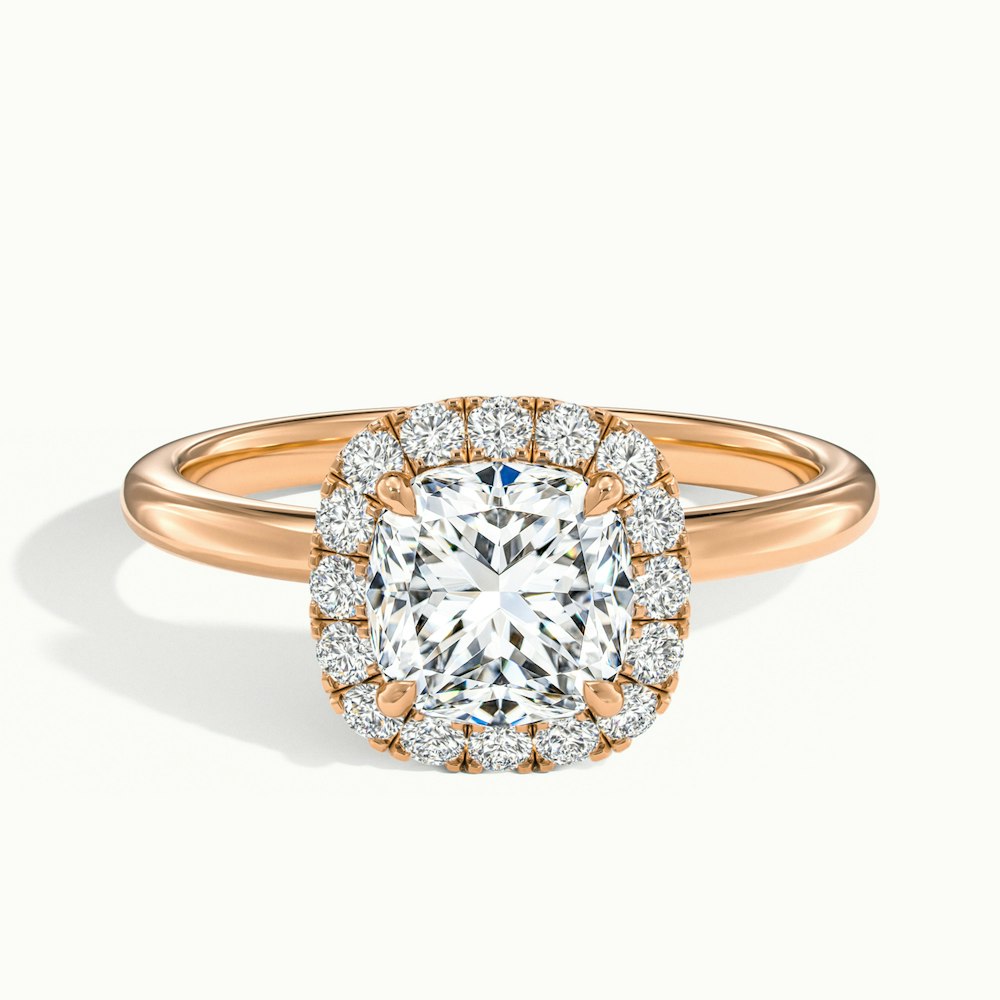 1.50CT Cushion Cut Halo Diamond Moissanite Engagement Ring