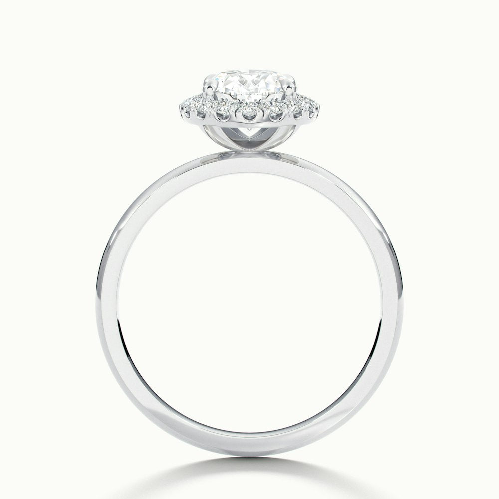 1.50CT Oval Cut Halo Diamond Moissanite Engagement Ring