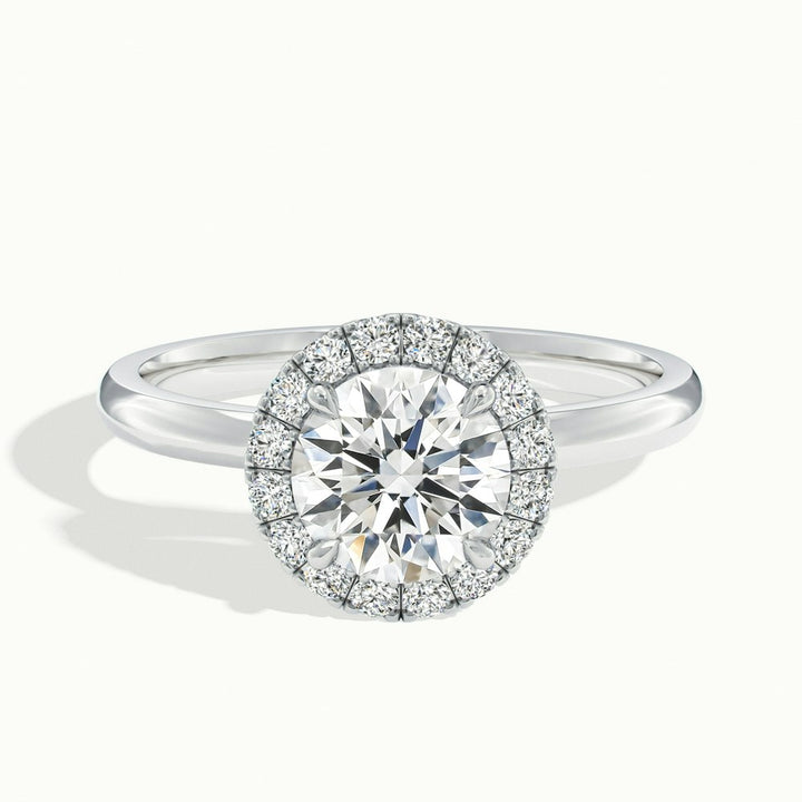 1.50CT Round Cut Diamond Moissanite Halo Engagement Ring