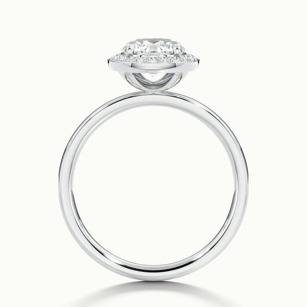 1.50CT Round Cut Channel Set Halo Diamond Moissanite Engagement Ring