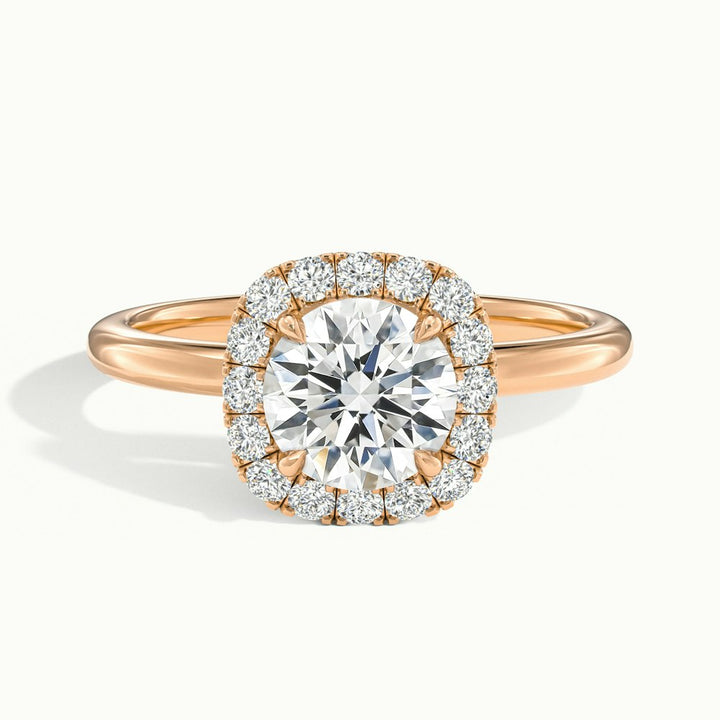 1.50CT Round Cut Diamond Squire Halo Moissanite Engagement Ring