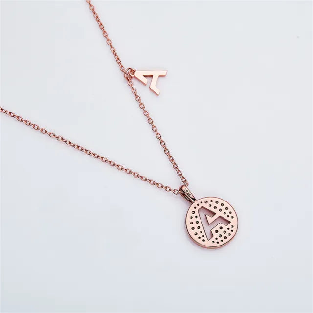 " A " Letter Moissanite Diamond Necklace for Women